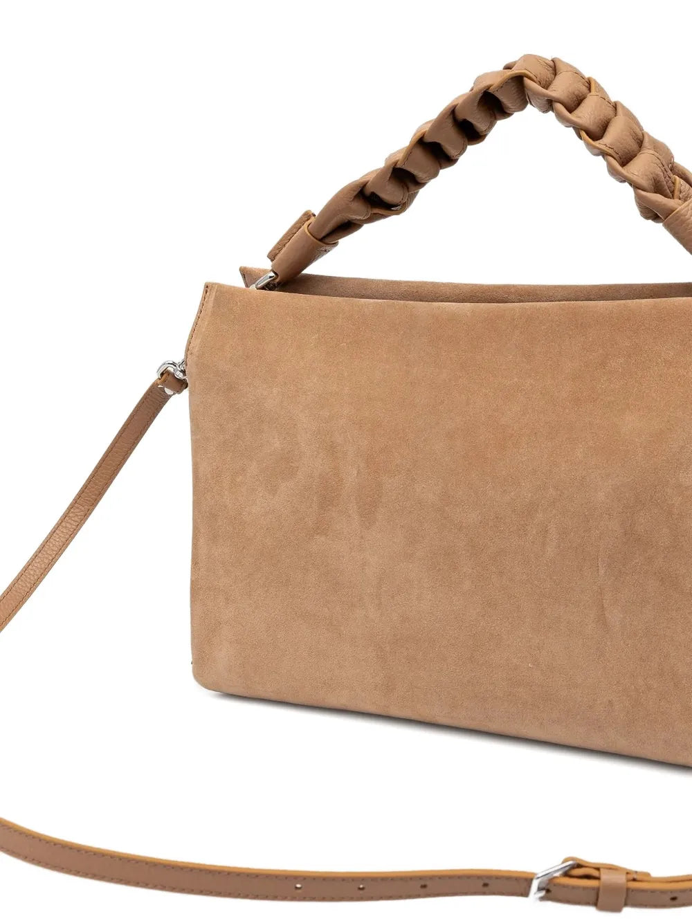 Coccinellebraided-handle suede tote bag