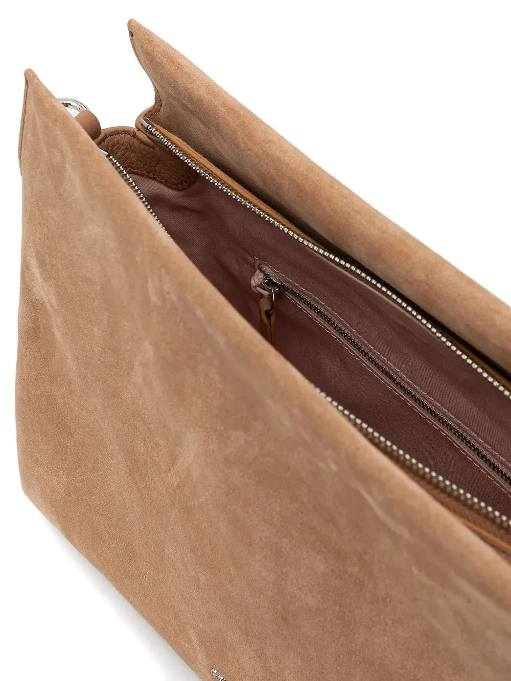 Coccinellebraided-handle suede tote bag