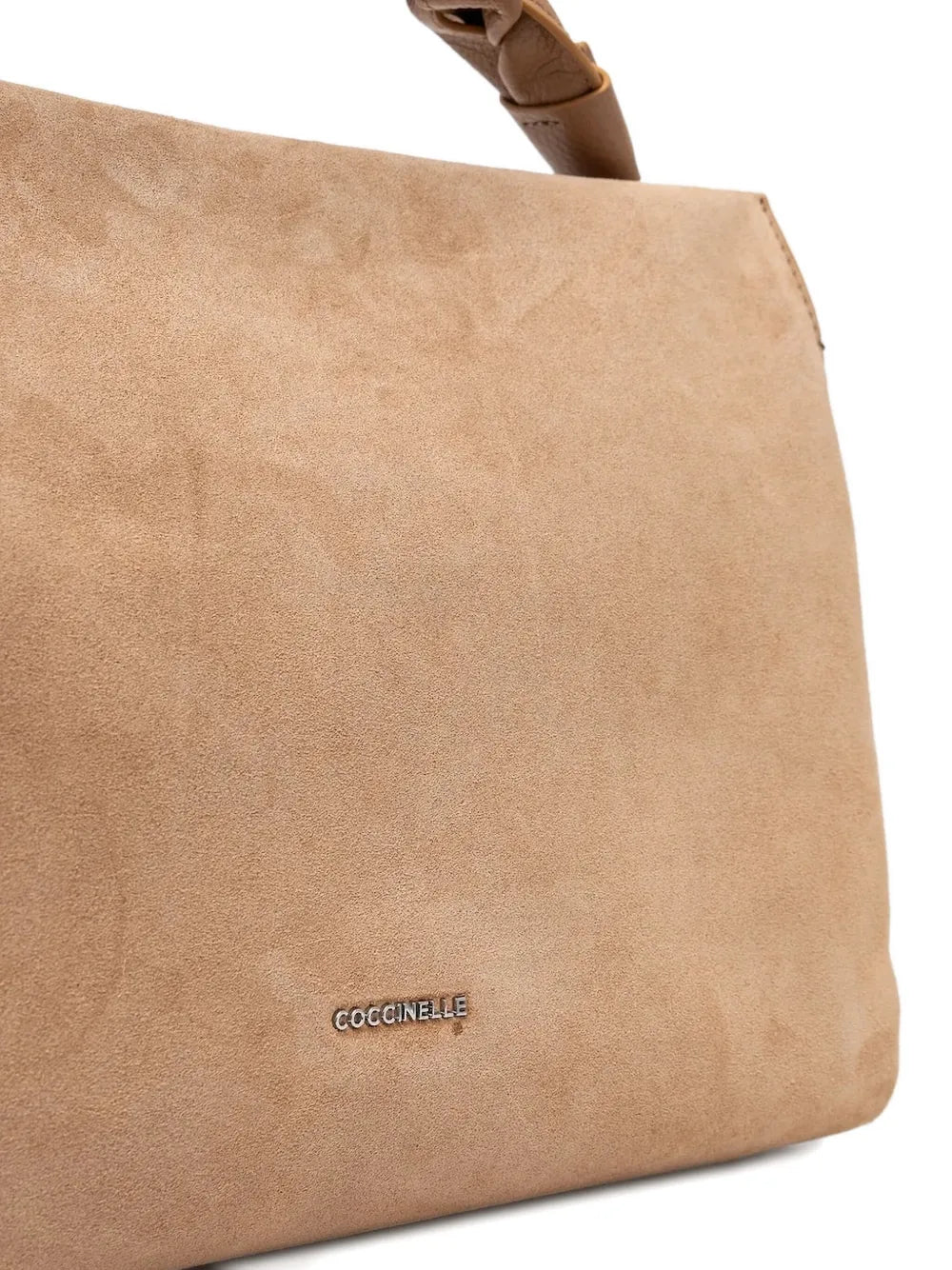 Coccinellebraided-handle suede tote bag