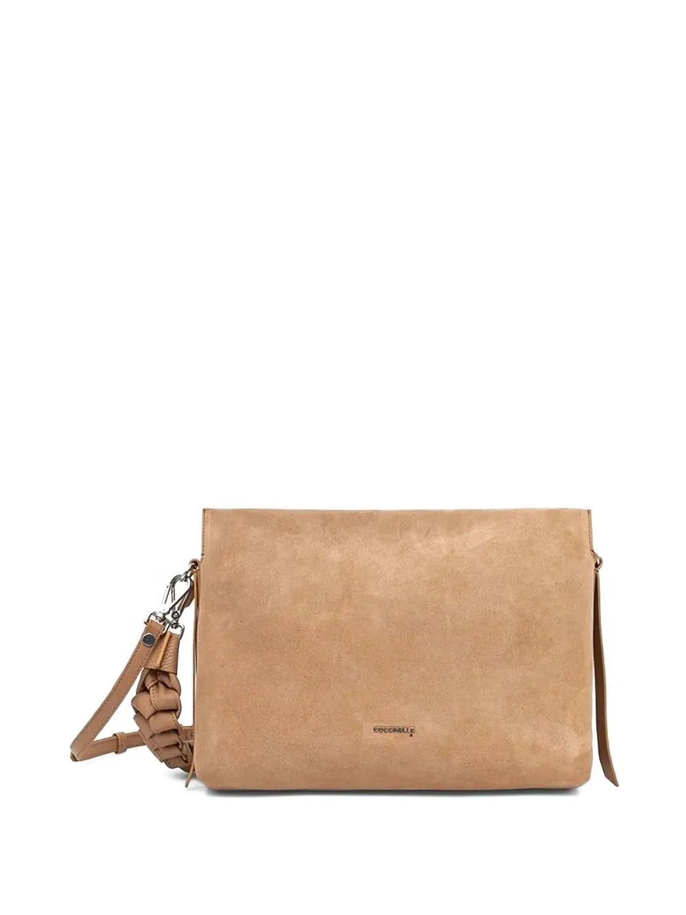 Coccinellebraided-handle suede tote bag