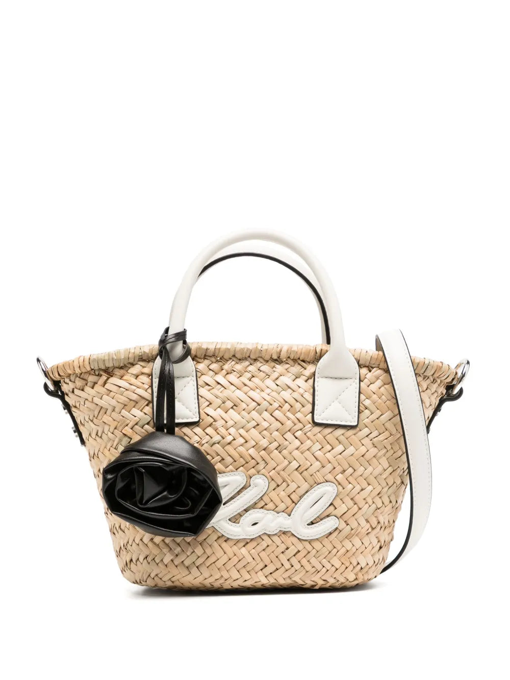 Karl LagerfeldK/signature Small Raffia tote bag