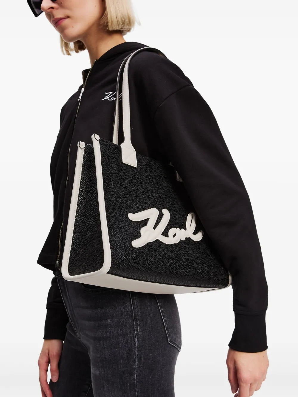 Karl LagerfeldK/skuare textured tote bag