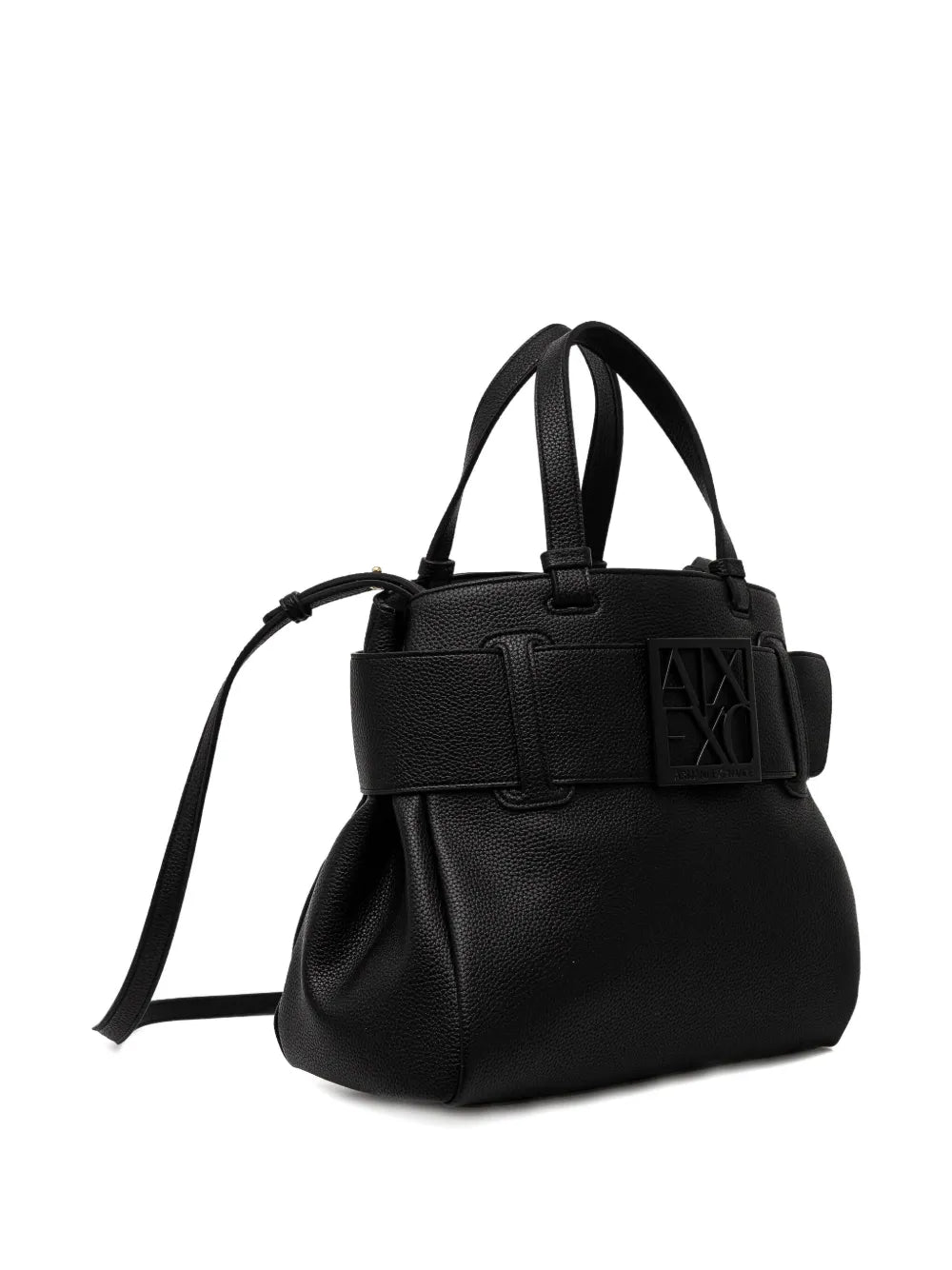 Armani Exchangetextured leather tote bag