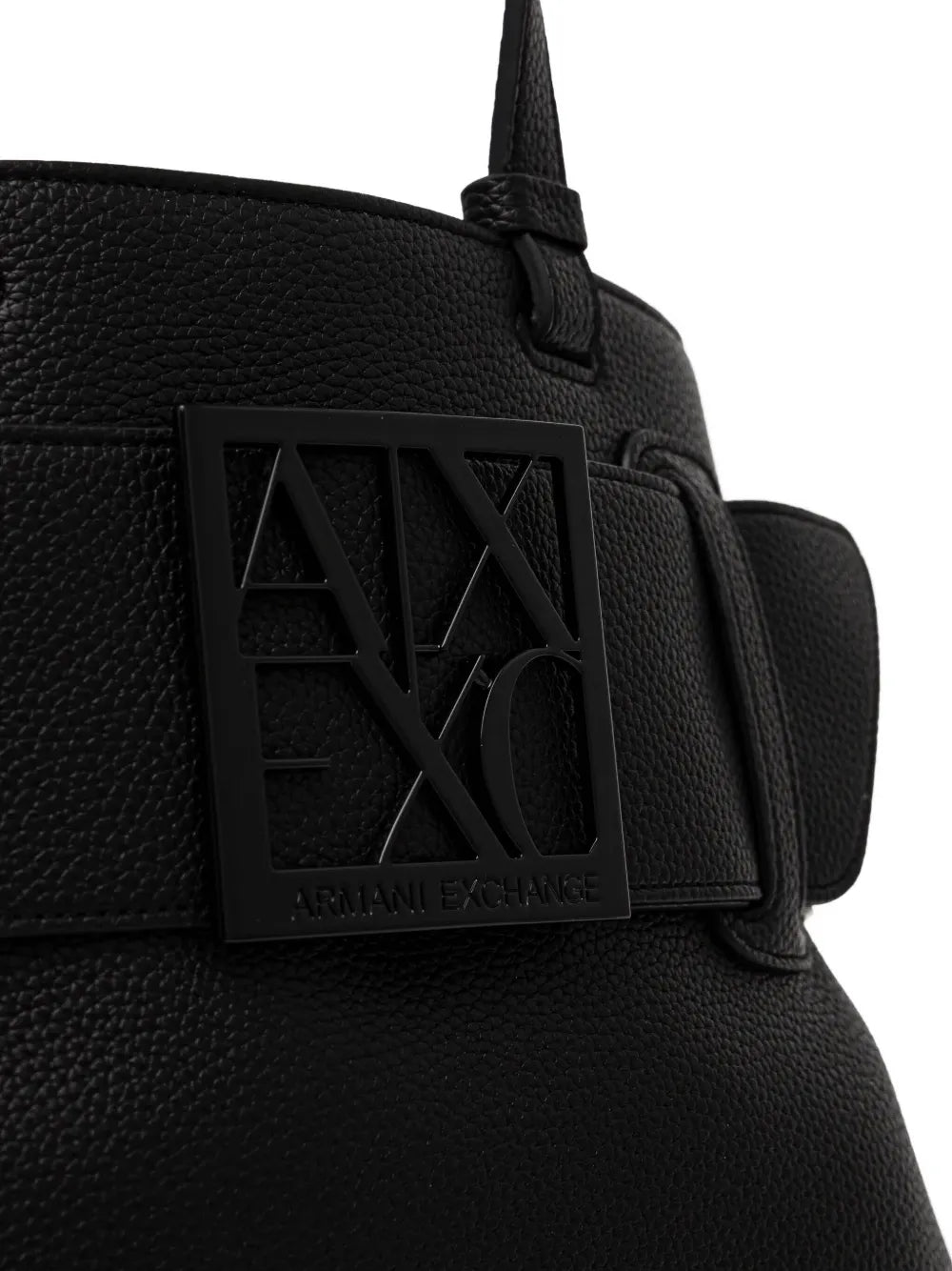 Armani Exchangetextured leather tote bag