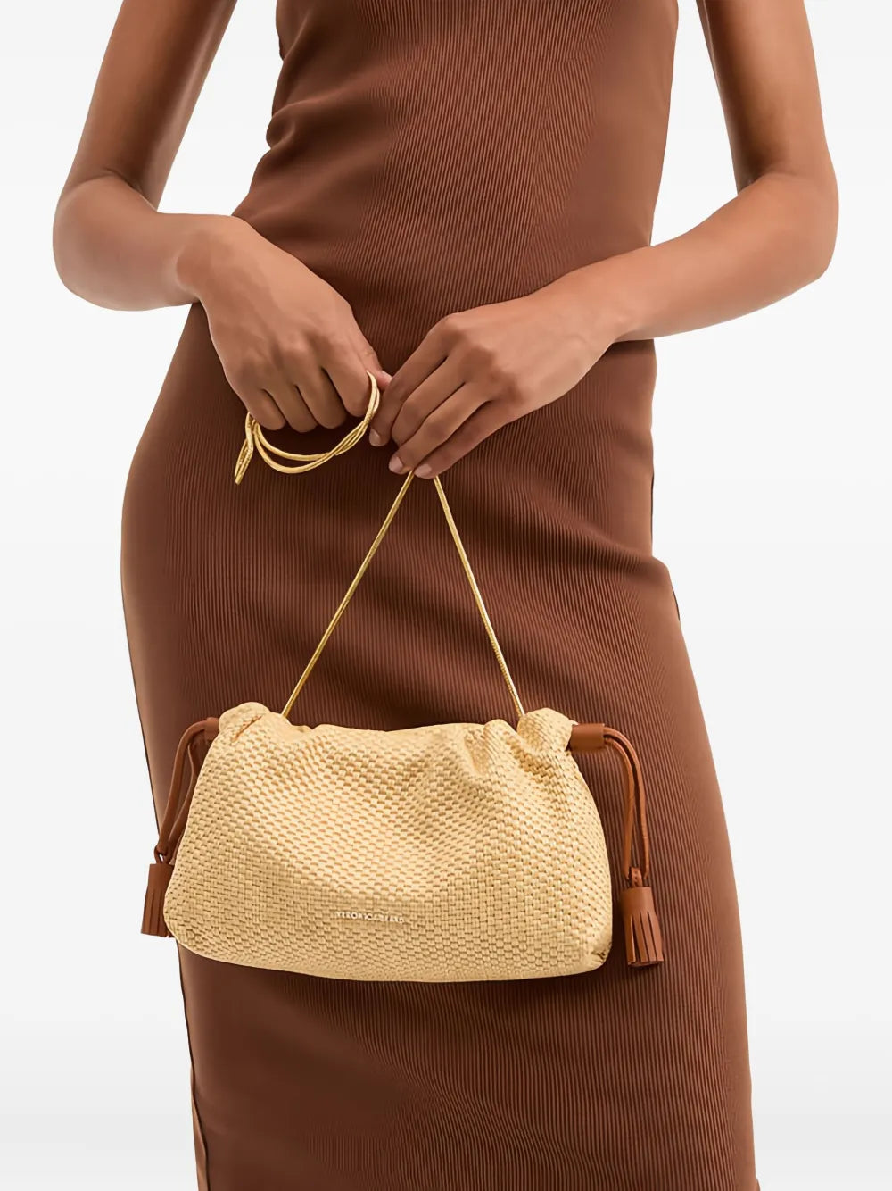 Veronica Beardsmall raffia satchel bag