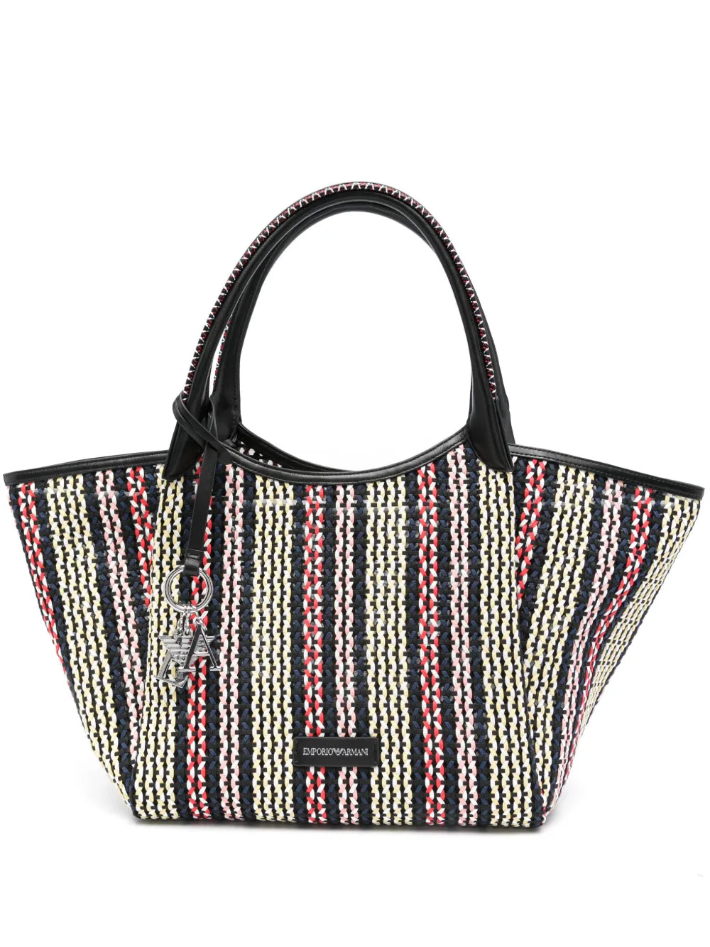 New SeasonEmporio Armanibasket-weave tote bag