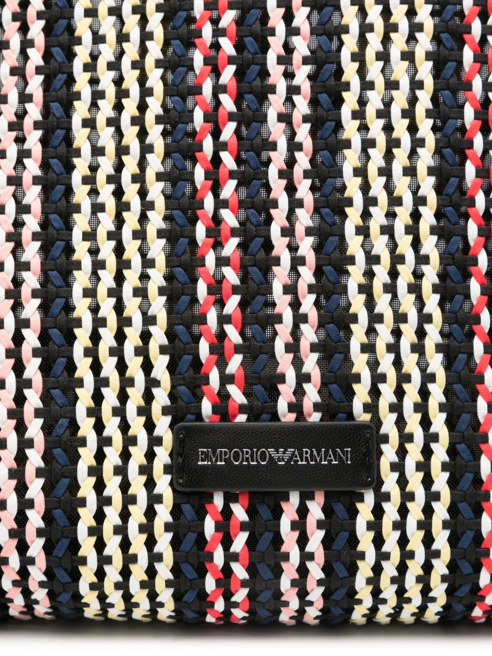 New SeasonEmporio Armanibasket-weave tote bag
