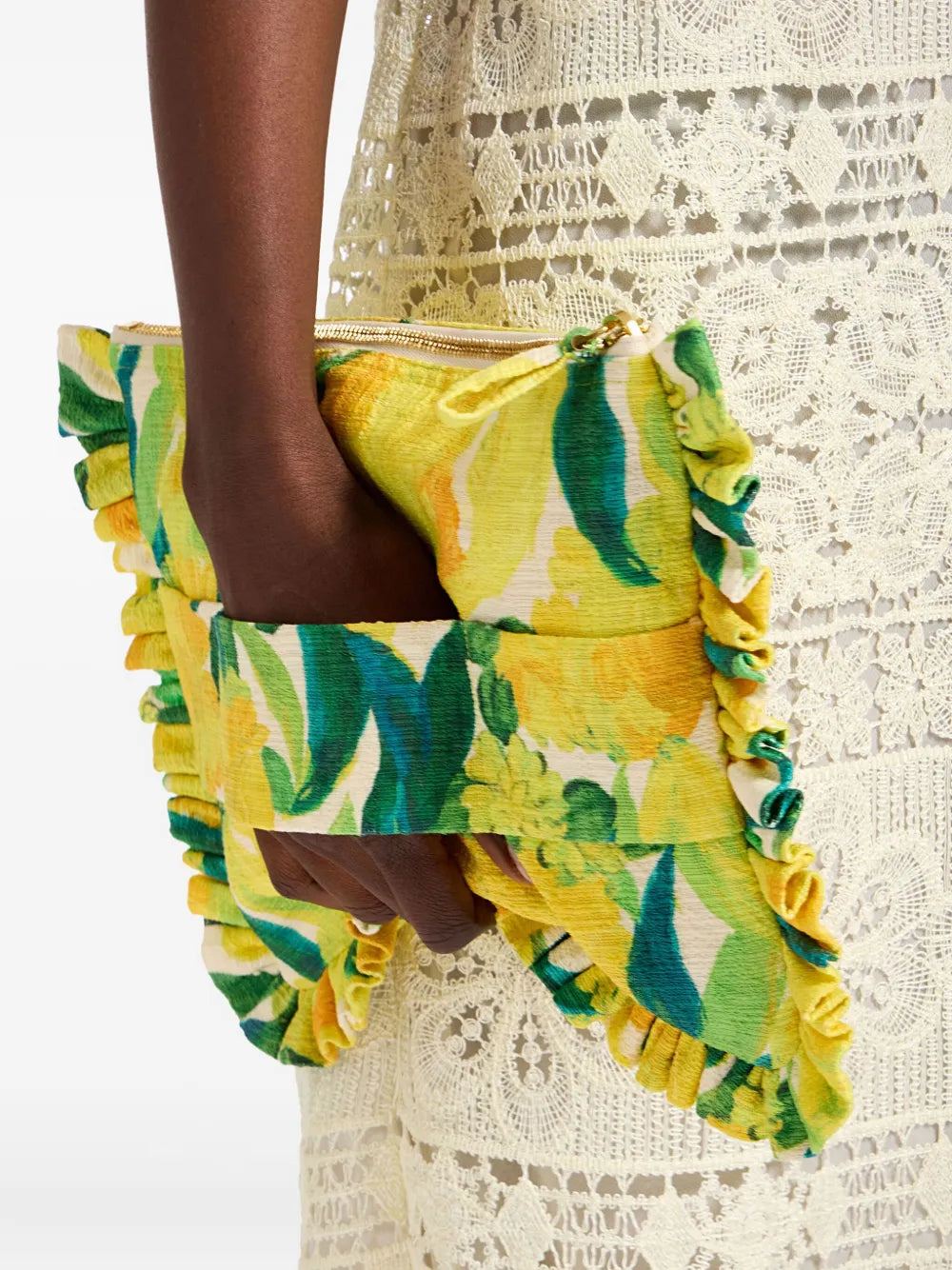 La DoubleJfloral-print clutch bag