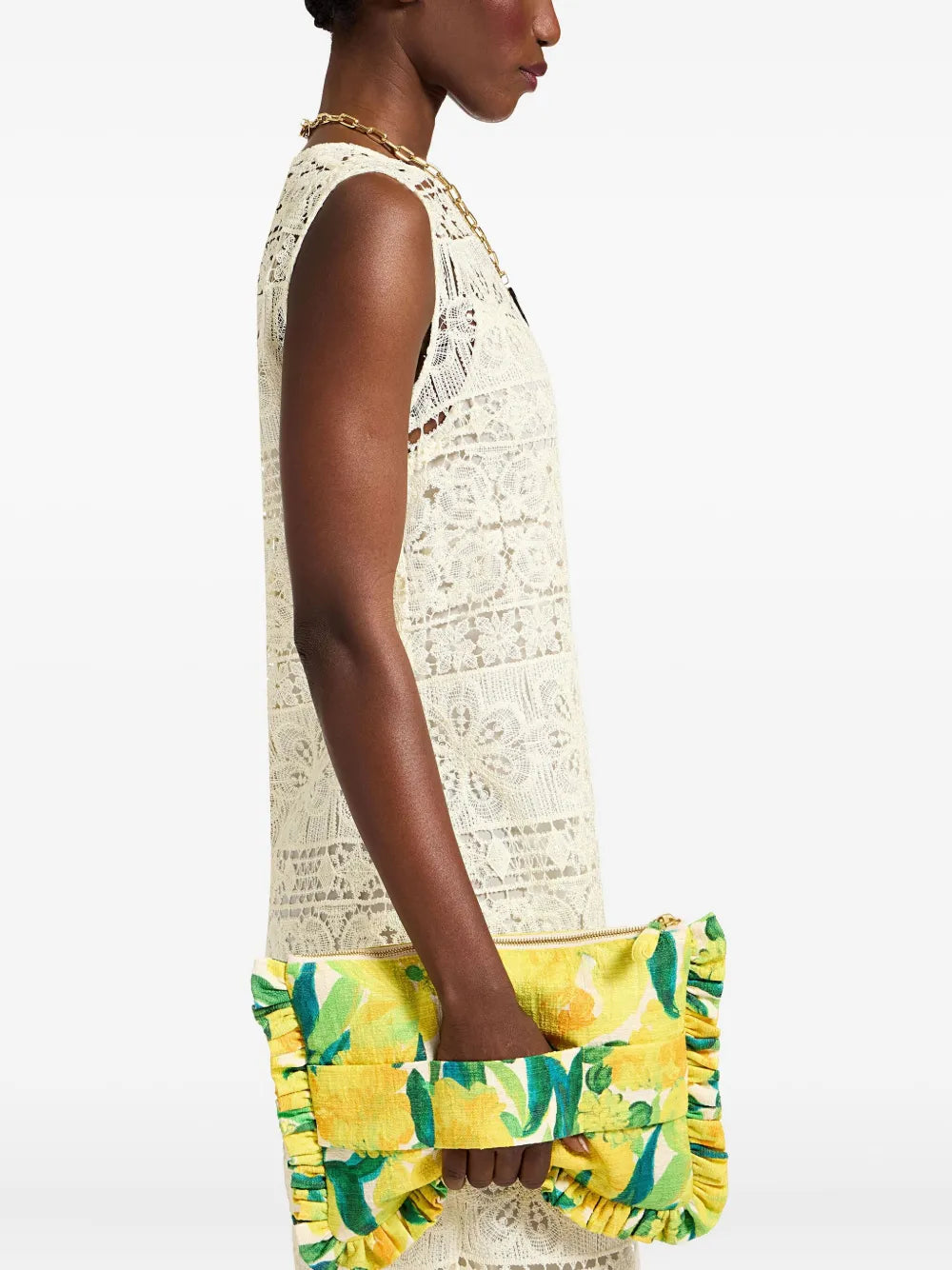 La DoubleJfloral-print clutch bag