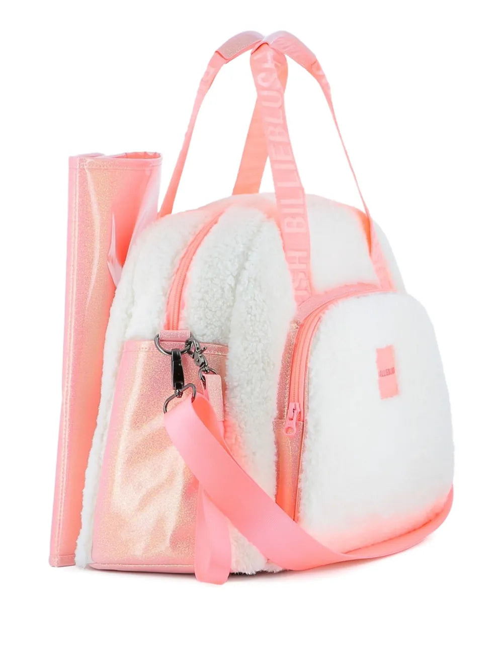 Billieblushfaux-shearling changing bag