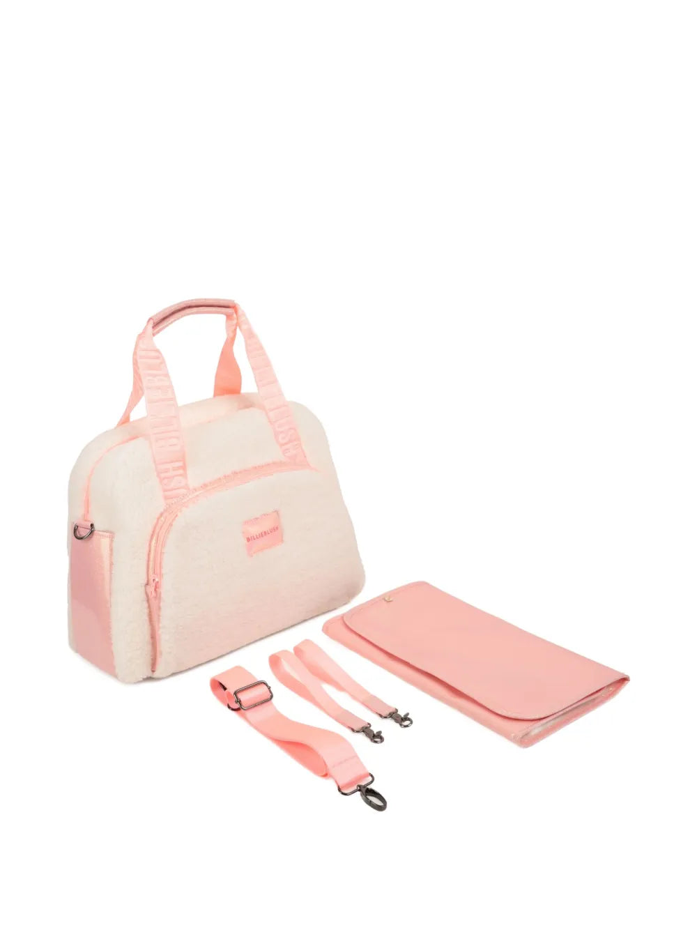 Billieblushfaux-shearling changing bag