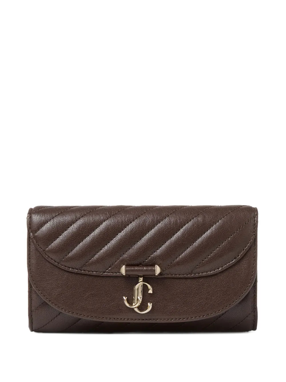 Jimmy ChooCurve quilted clutch bag