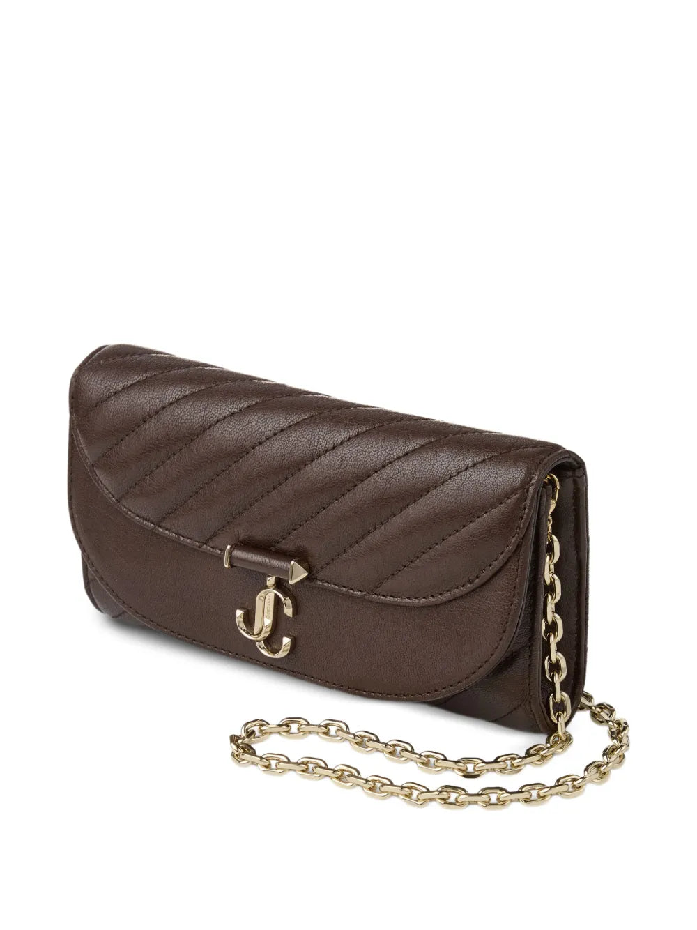 Jimmy ChooCurve quilted clutch bag