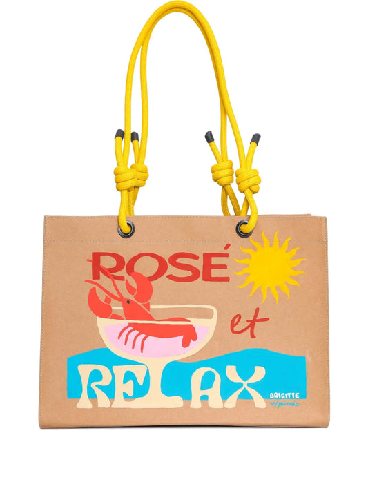 Brigittegraphic-print beach bag