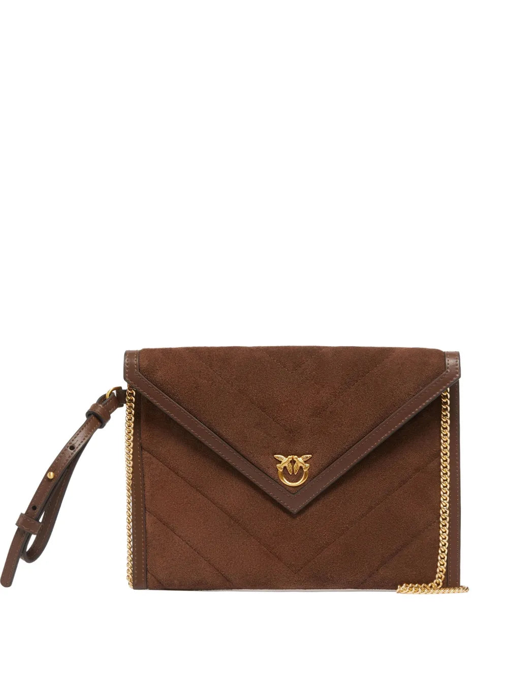 PINKOquilted suede clutch bag