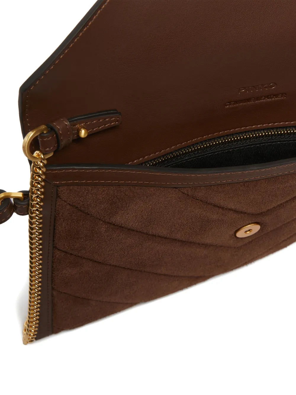 PINKOquilted suede clutch bag