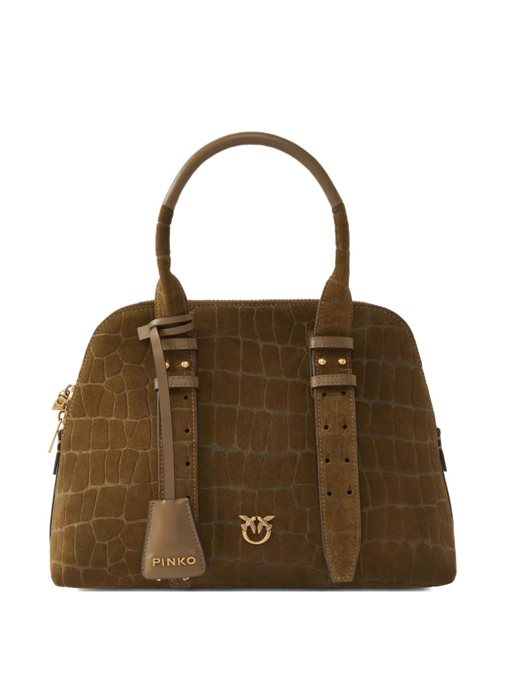 PINKOcrocodile-effect shoulder bag