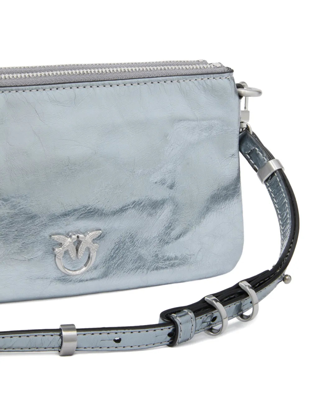 PINKOmetallic double-zip cross body bag