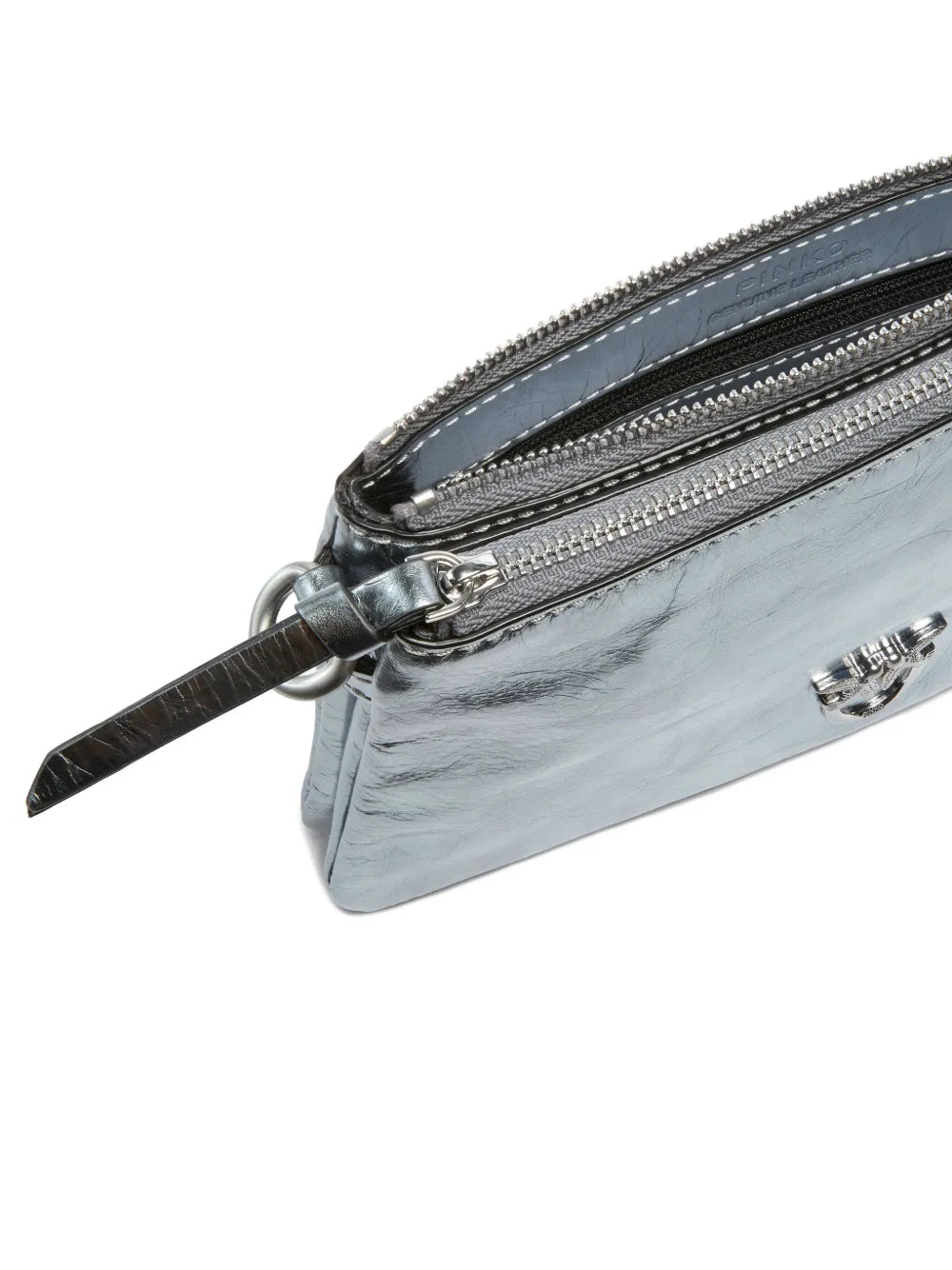 PINKOmetallic double-zip cross body bag
