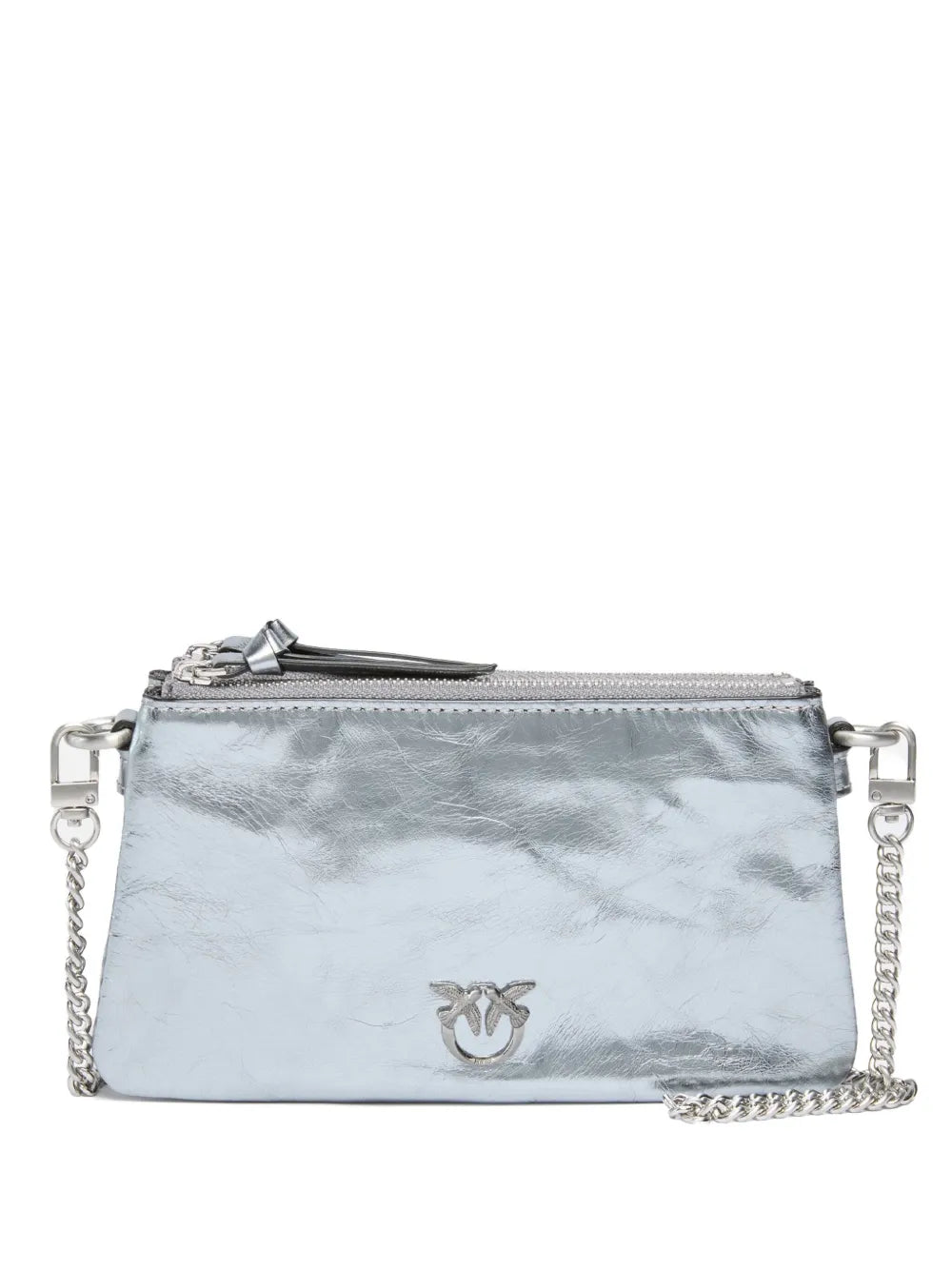 PINKOmetallic double-zip cross body bag