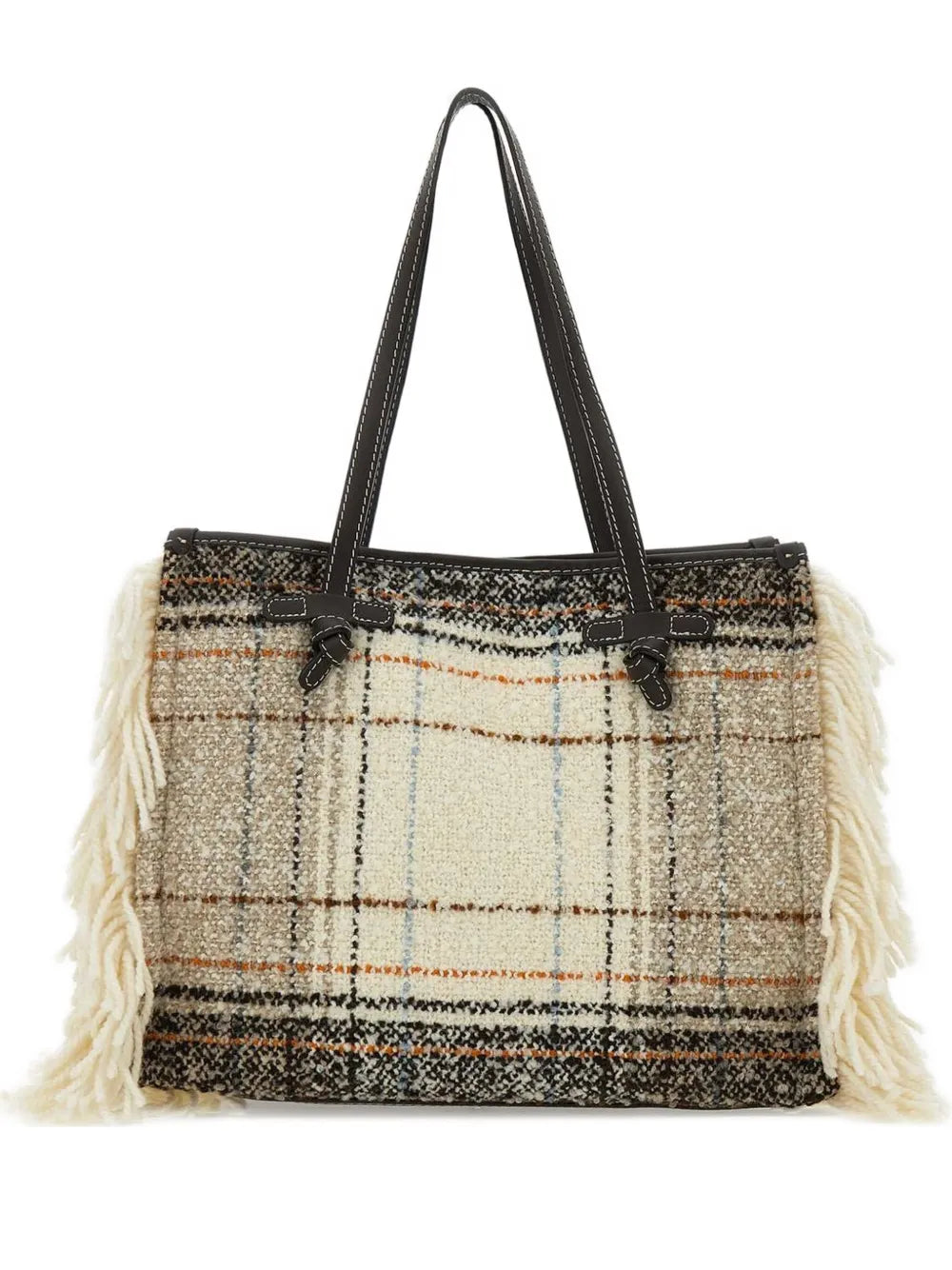 GIANNI CHIARINIMarcella fringe plaid tote bag