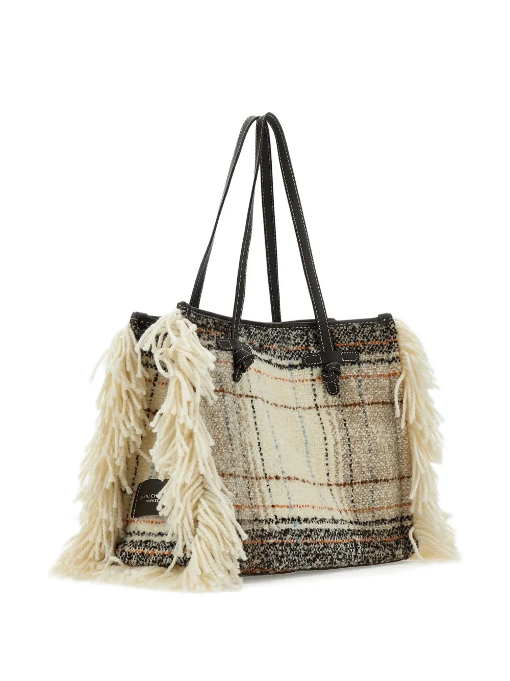 GIANNI CHIARINIMarcella fringe plaid tote bag
