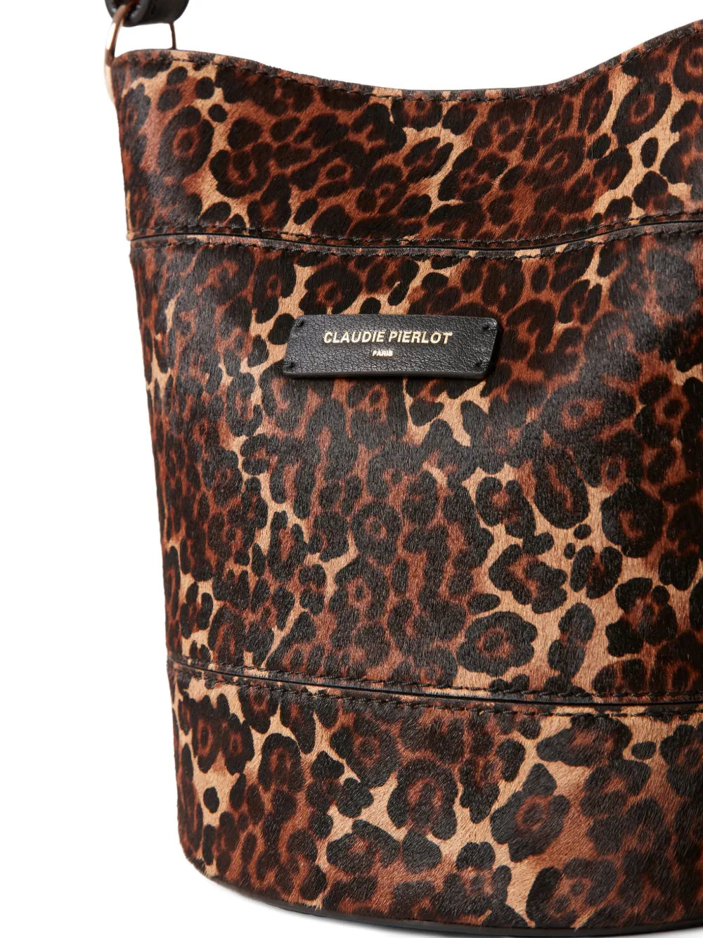 Claudie Pierlotleopard-print calfskin bucket bag