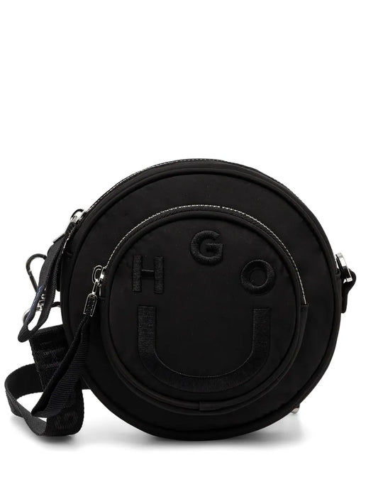 HUGOHappy Hugo logo-embroidered circle mini bag