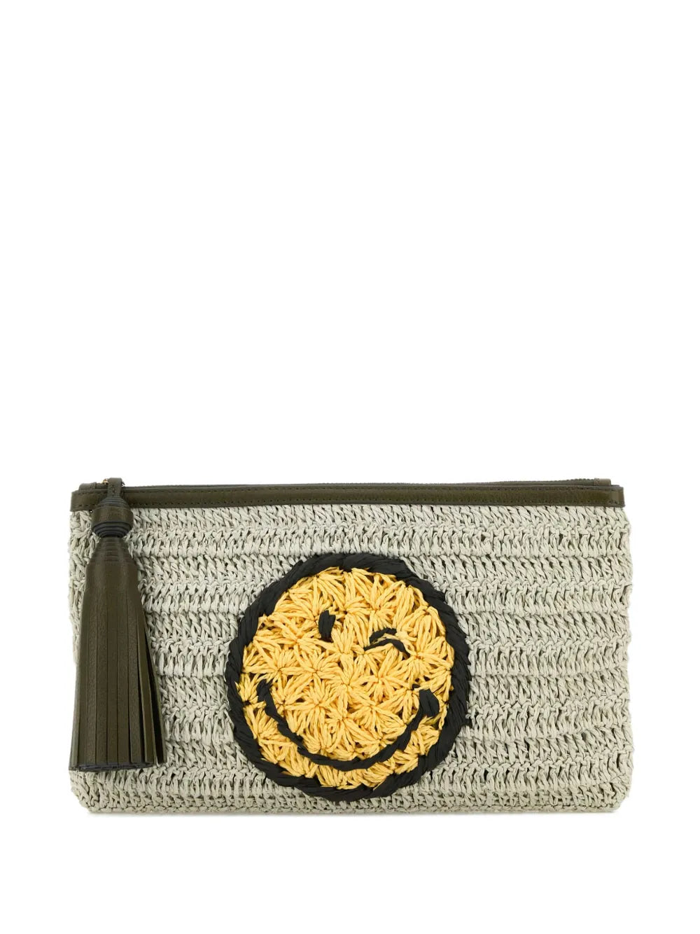 Anya Hindmarchcrochet smiley-logo clutch bag