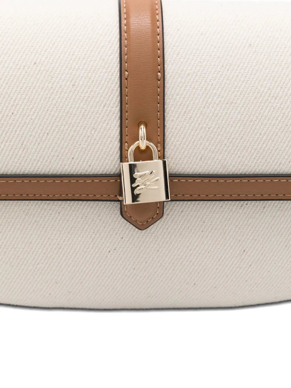 Karl Lagerfeldleather-trimmed canvas shoulder bag
