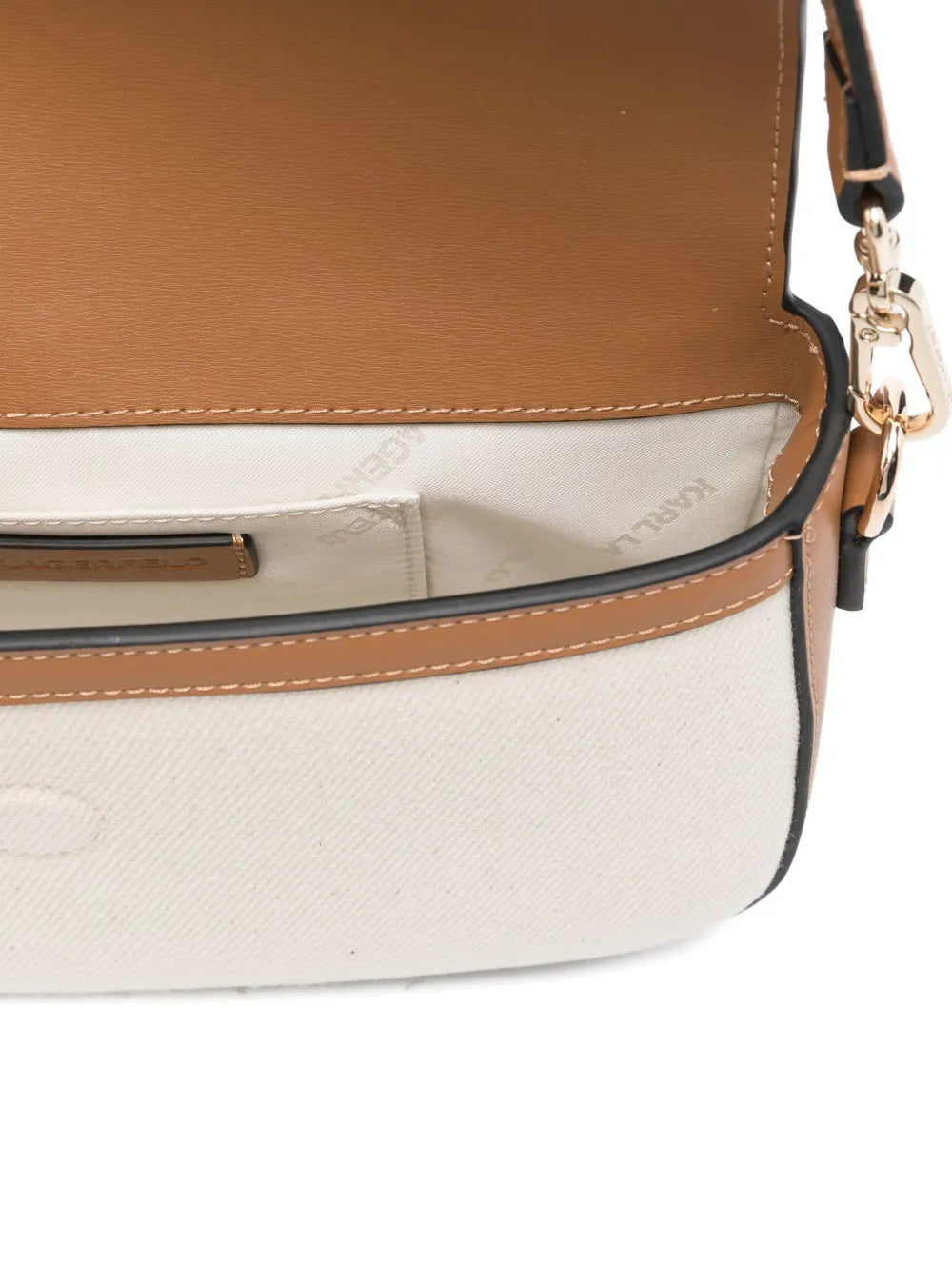 Karl Lagerfeldleather-trimmed canvas shoulder bag