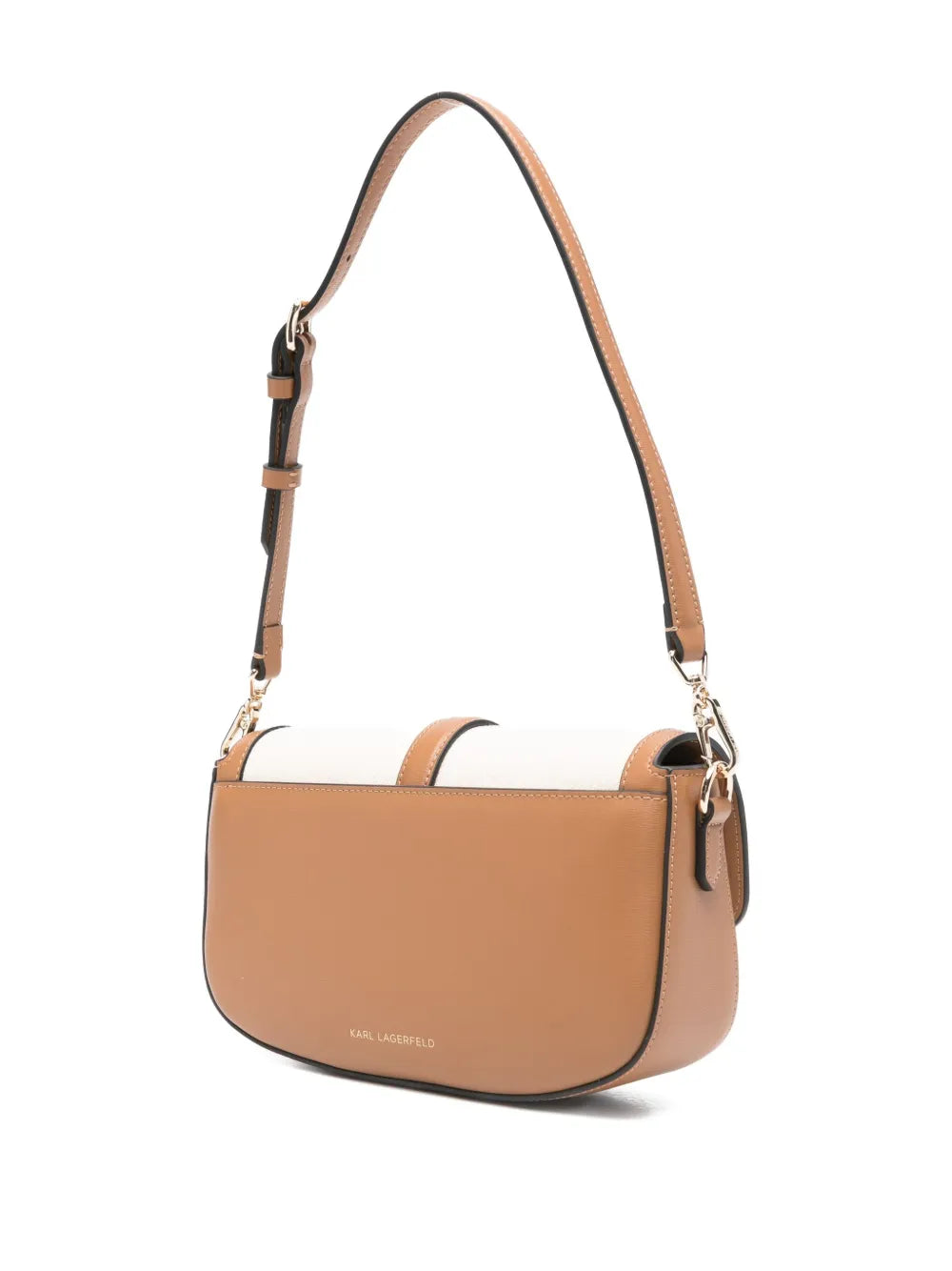 Karl Lagerfeldleather-trimmed canvas shoulder bag