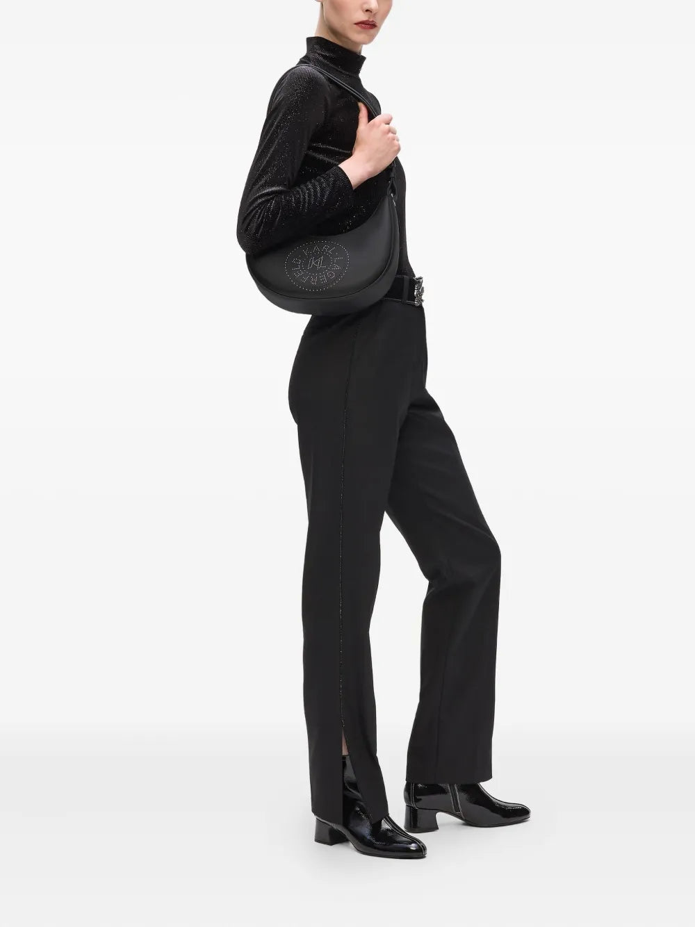Karl LagerfeldK/Circle studded moon bag