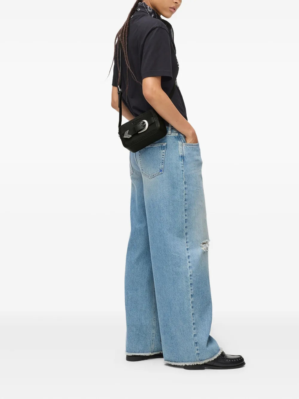 Karl Lagerfeld Jeansbuckle-detail crossbody bag