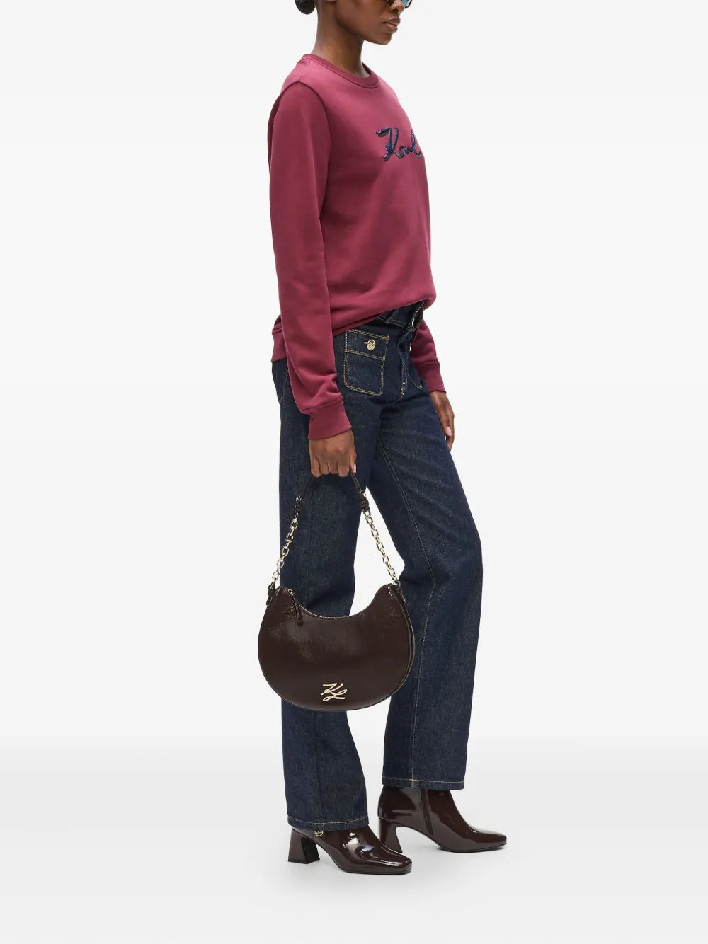 Karl LagerfeldK/Autograph naplak moon shoulder bag