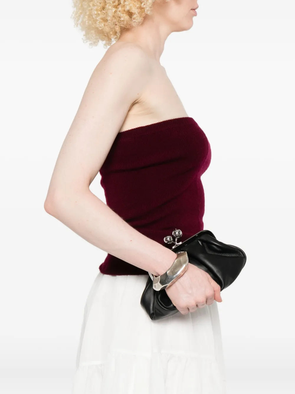 Weekend Max Marapleated metal-top shoulder bag