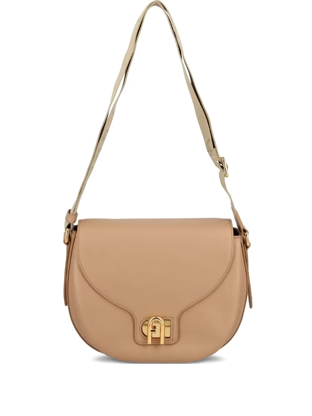 FurlaLotus curved leather satchel