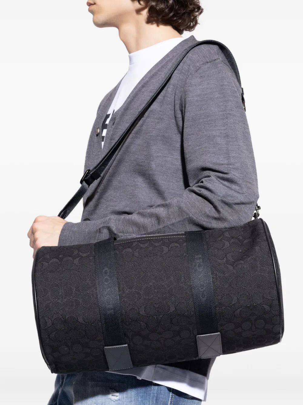 CoachTheo monogram cylindrical holdall