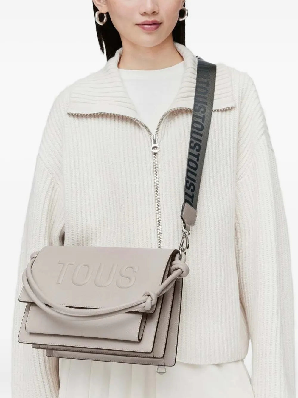 TOUSknotted-handle embossed-logo crossbody bag