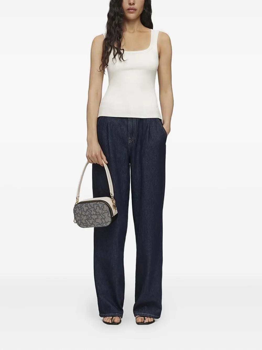 TOUSbear-print zip-top satchel