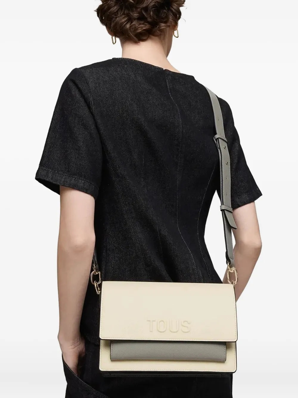 TOUSMedium Audree embossed-logo two-tone crossbody bag