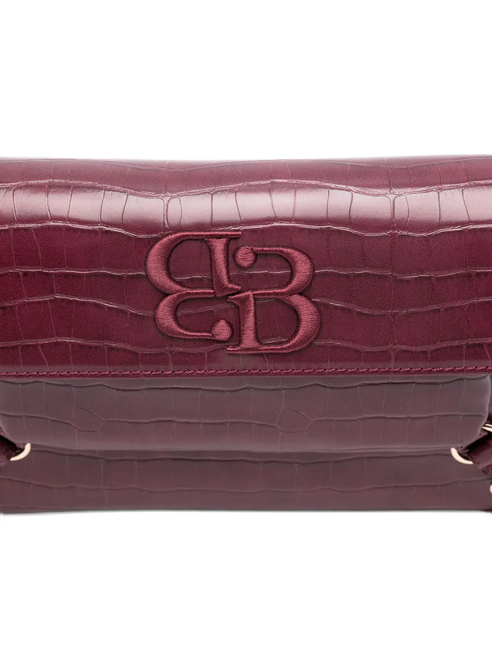 I BLUEScrocodile-effect logo shoulder bag