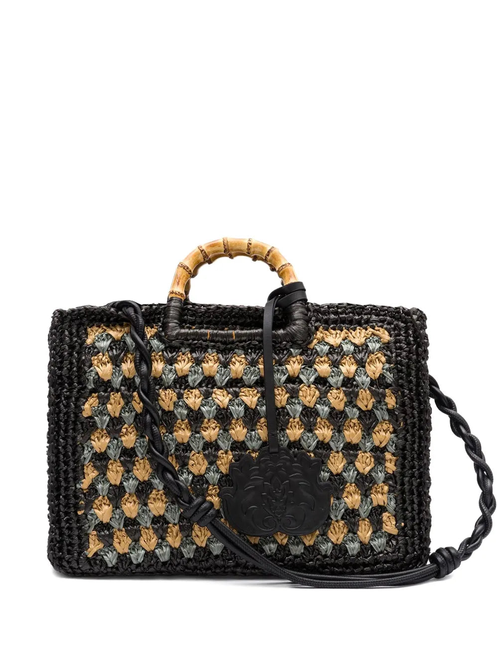 Islabamboo-handle woven bag