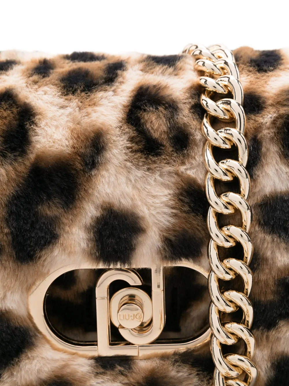LIU JOleopard-print chain-strap bag
