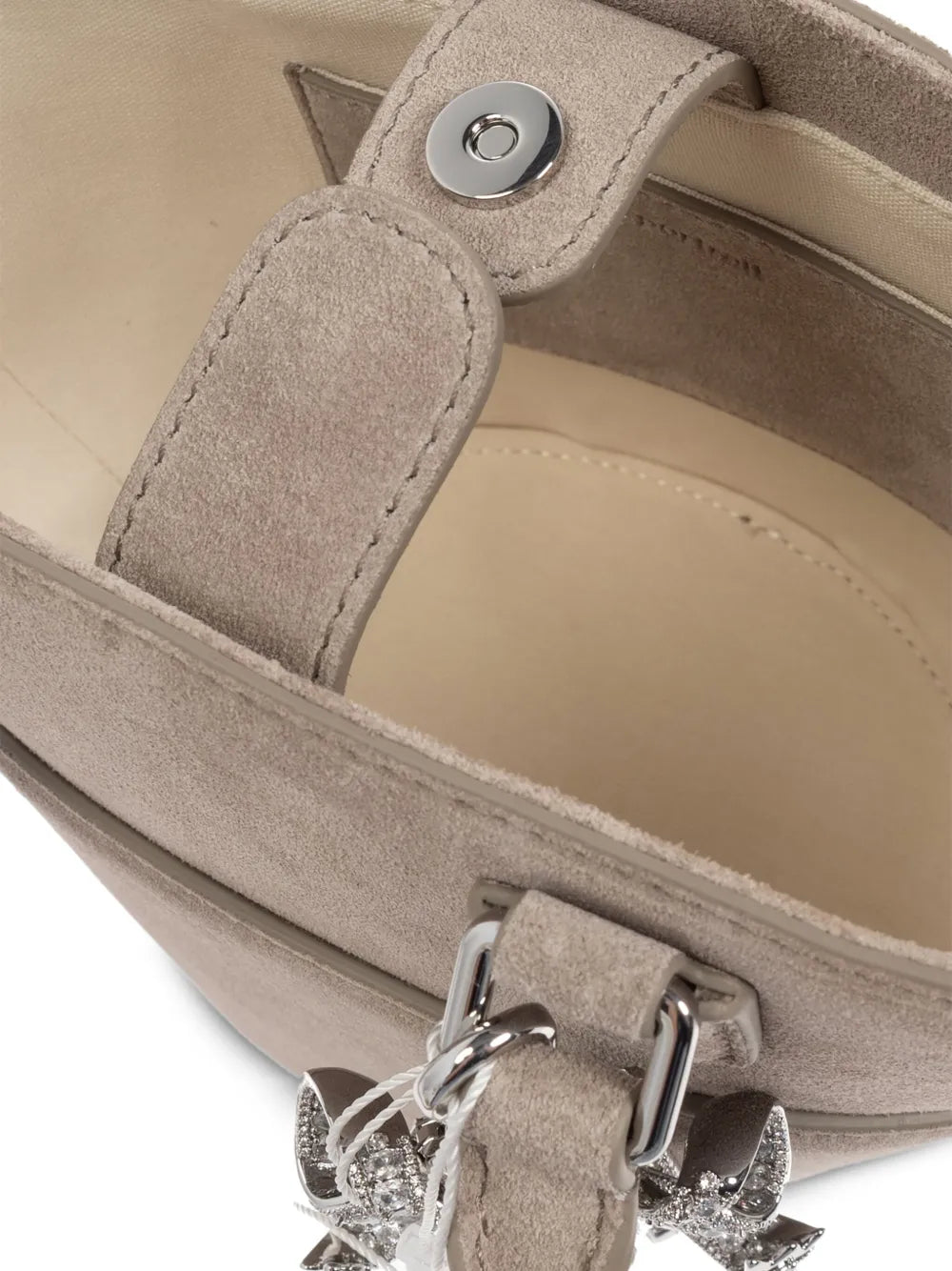 Self-Portraitcharm-detail suede bucket bag