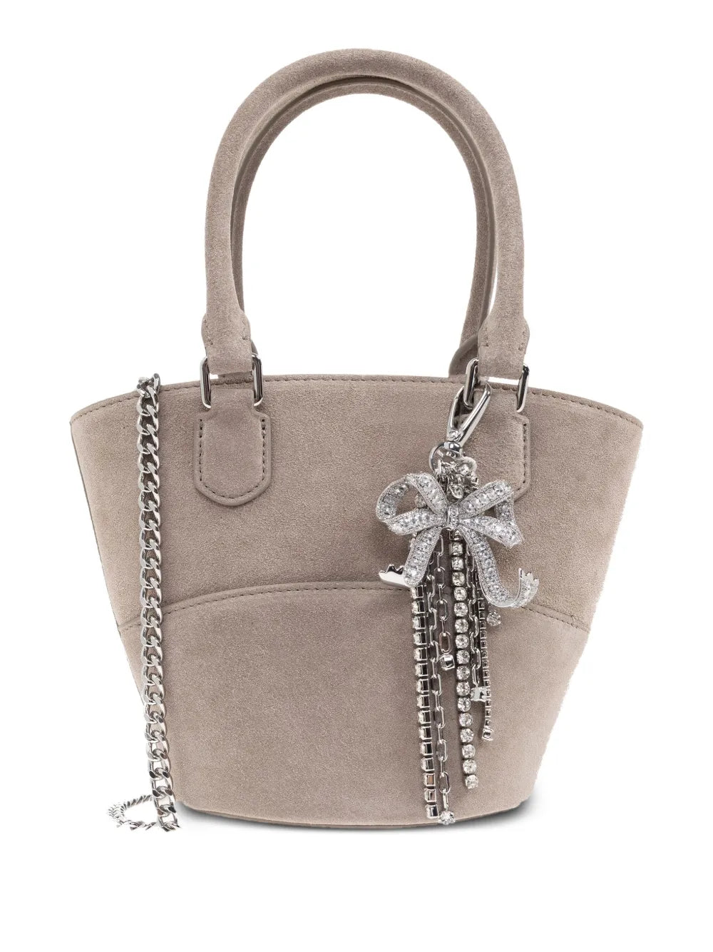 Self-Portraitcharm-detail suede bucket bag
