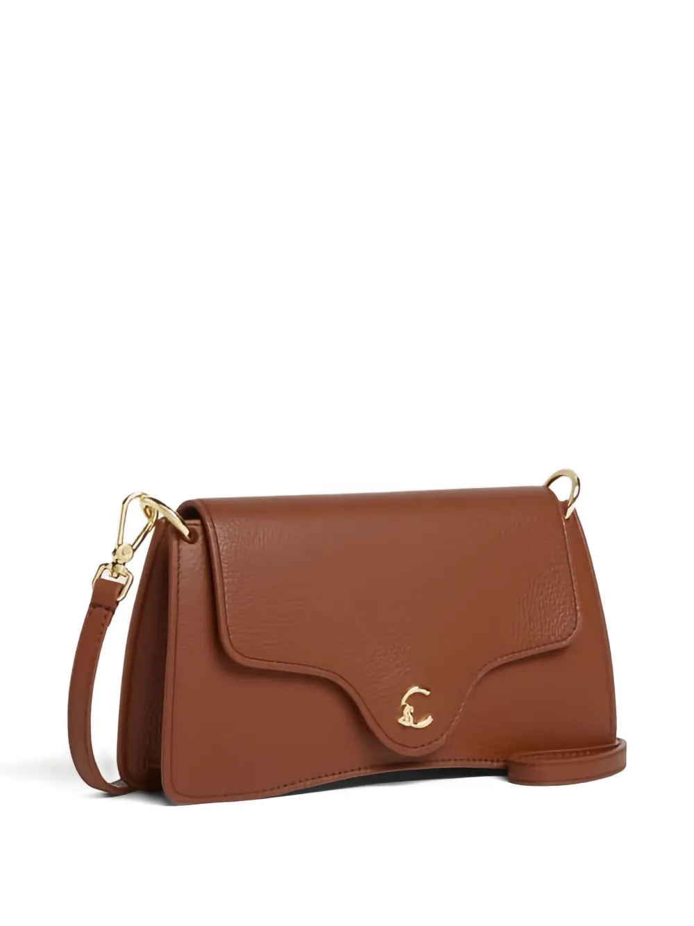 Coccinellecurved-flap shoulder bag