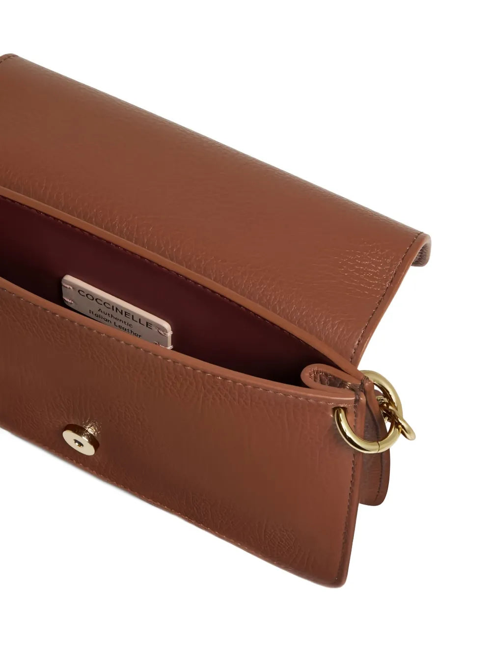 Coccinellecurved-flap shoulder bag