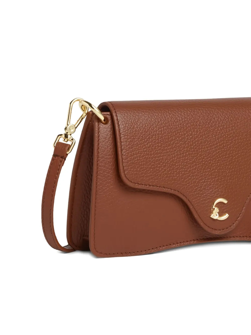 Coccinellecurved-flap shoulder bag