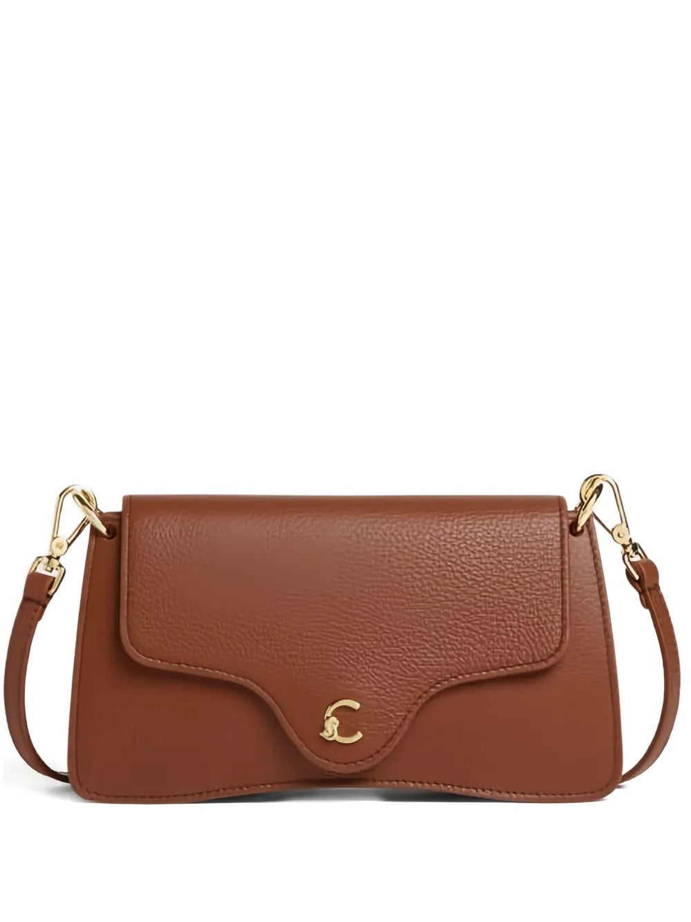 Coccinellecurved-flap shoulder bag